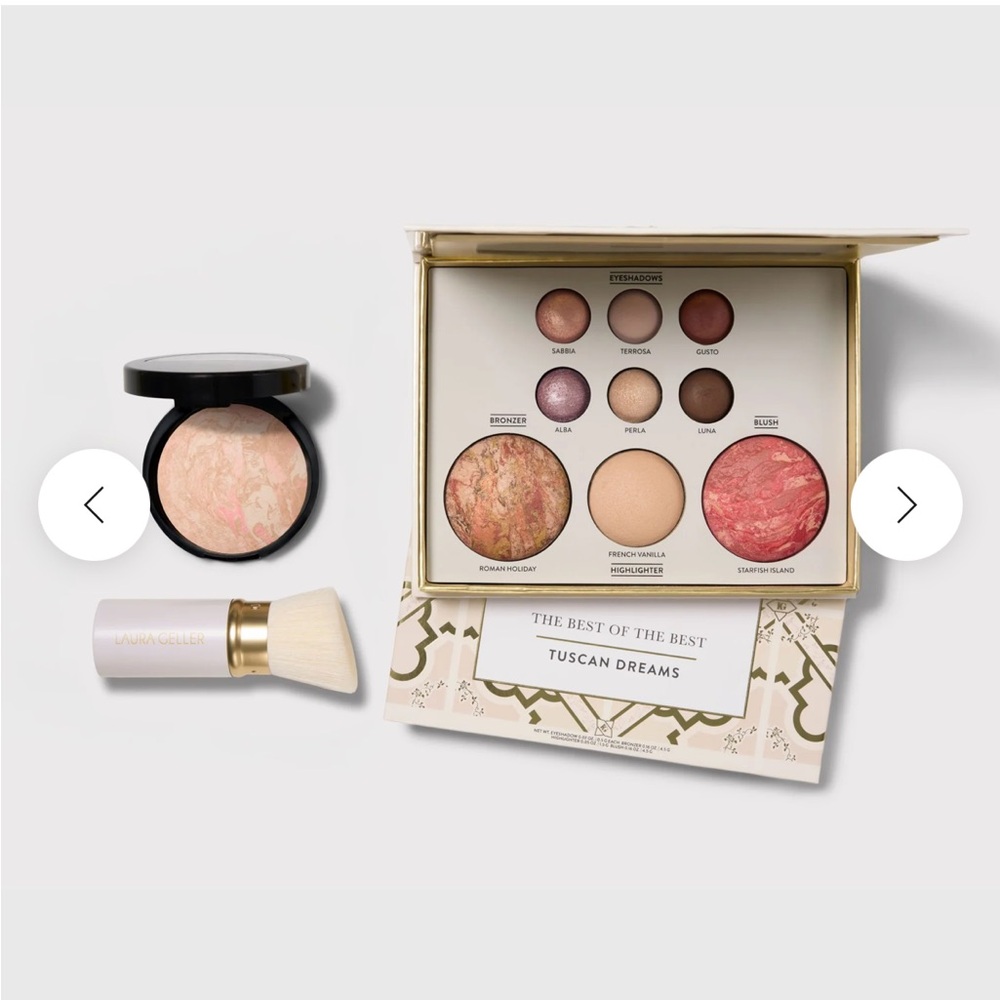 Laura Geller Tuscan Dreams Blush Palette - Pink and Beige plus free lipstick